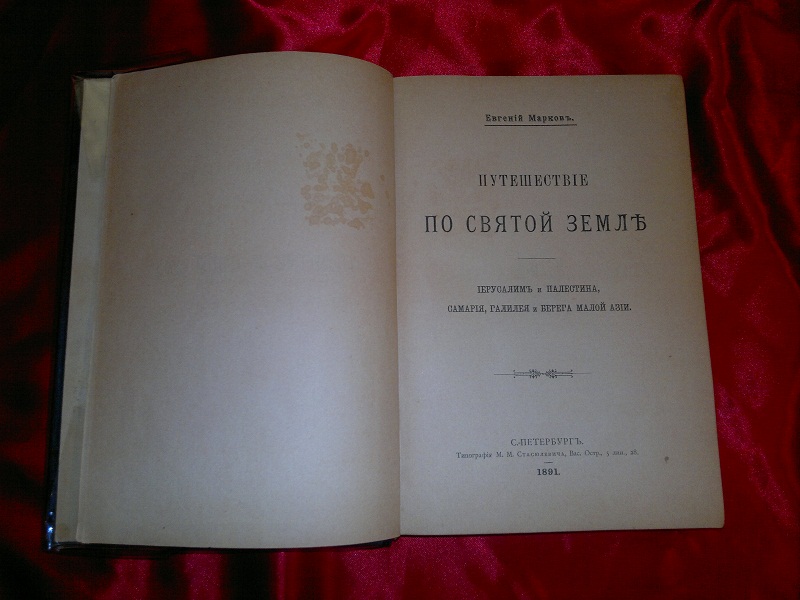 Антикварная книга "Путешествие по святой земле", Марков. 1891 г. (2)