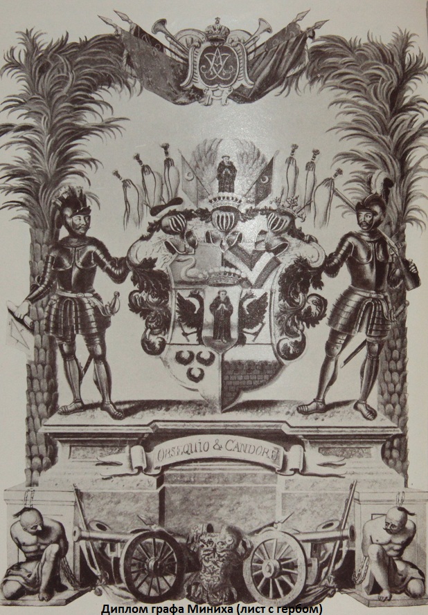 Диплом графа Миниха. 1741 г