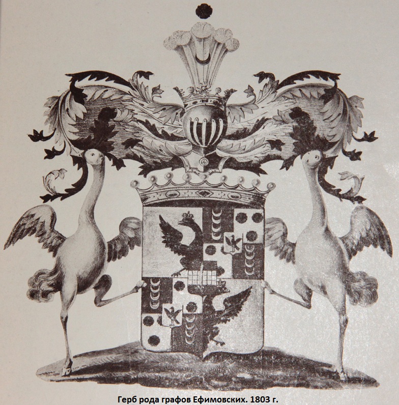 Герб рода графов Ефимовских. 1803 г.