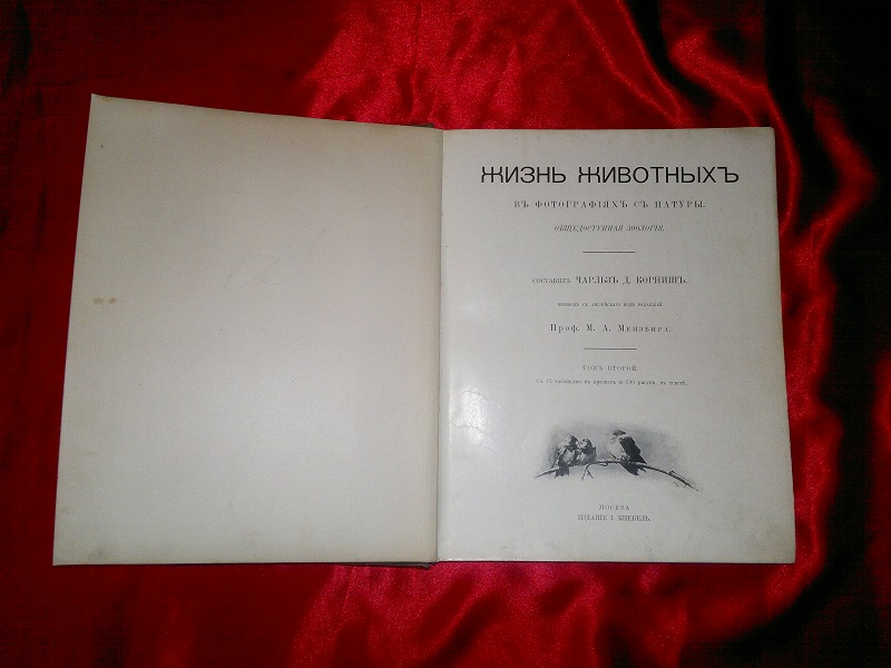 Антикварная книга Жизнь животных, 1909 г.